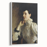 Dark Academia Wall Art - Woman in White Portrait - Moody Gothic Decor