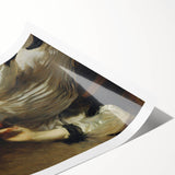 Dark Academia Wall Art - Woman in White Portrait - Moody Gothic Decor