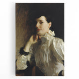 Dark Academia Wall Art - Woman in White Portrait - Moody Gothic Decor