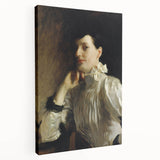 Dark Academia Wall Art - Woman in White Portrait - Moody Gothic Decor