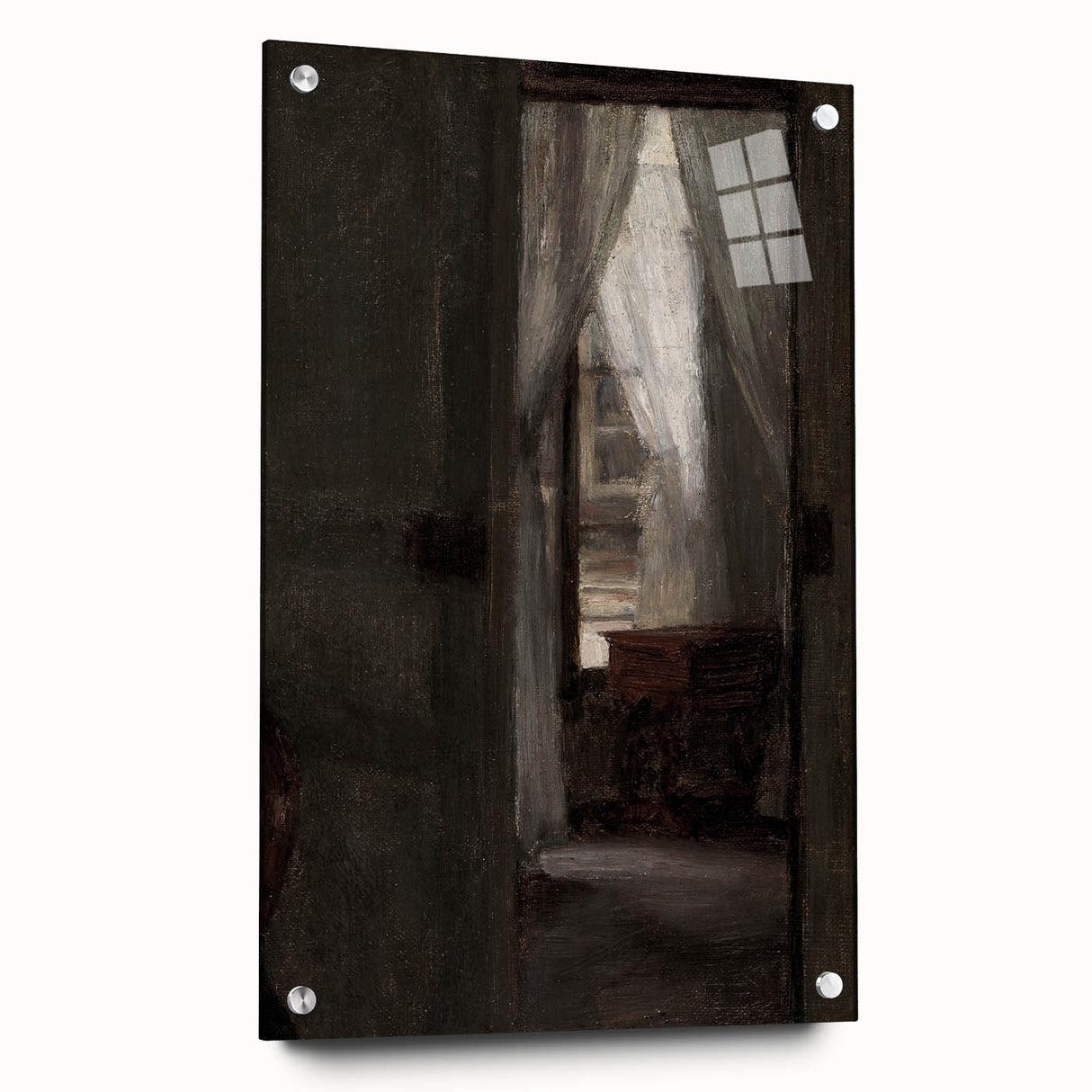 Shadowy Dark Academia Wall Art - Vintage Doorway and Window Scene