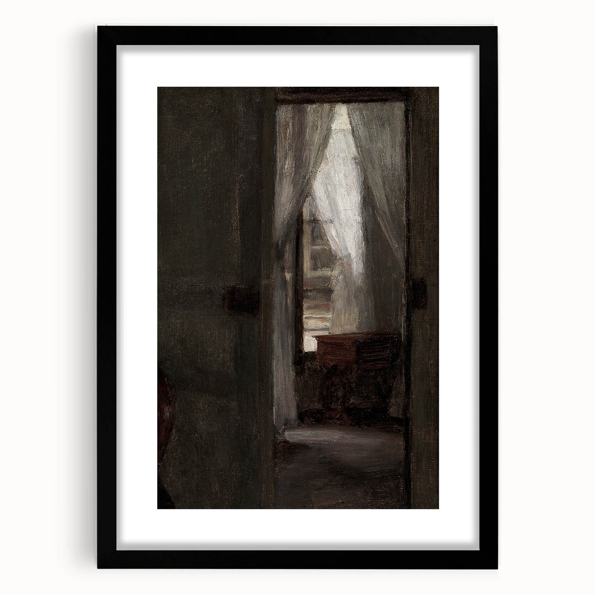 Shadowy Dark Academia Wall Art - Vintage Doorway and Window Scene