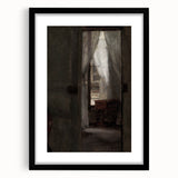 Shadowy Dark Academia Wall Art - Vintage Doorway and Window Scene
