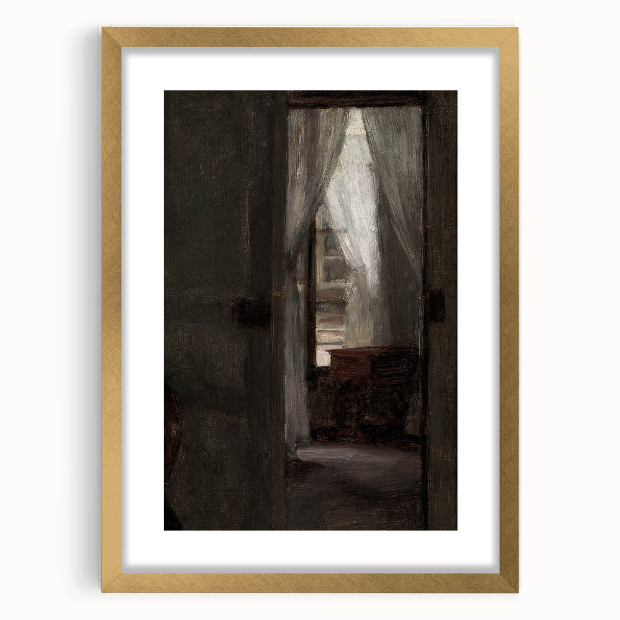 Shadowy Dark Academia Wall Art - Vintage Doorway and Window Scene