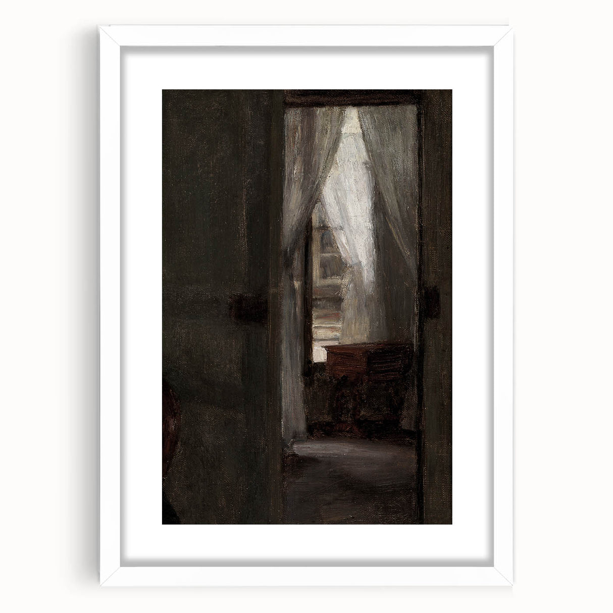 Shadowy Dark Academia Wall Art - Vintage Doorway and Window Scene