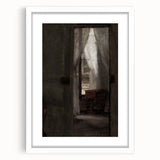 Shadowy Dark Academia Wall Art - Vintage Doorway and Window Scene