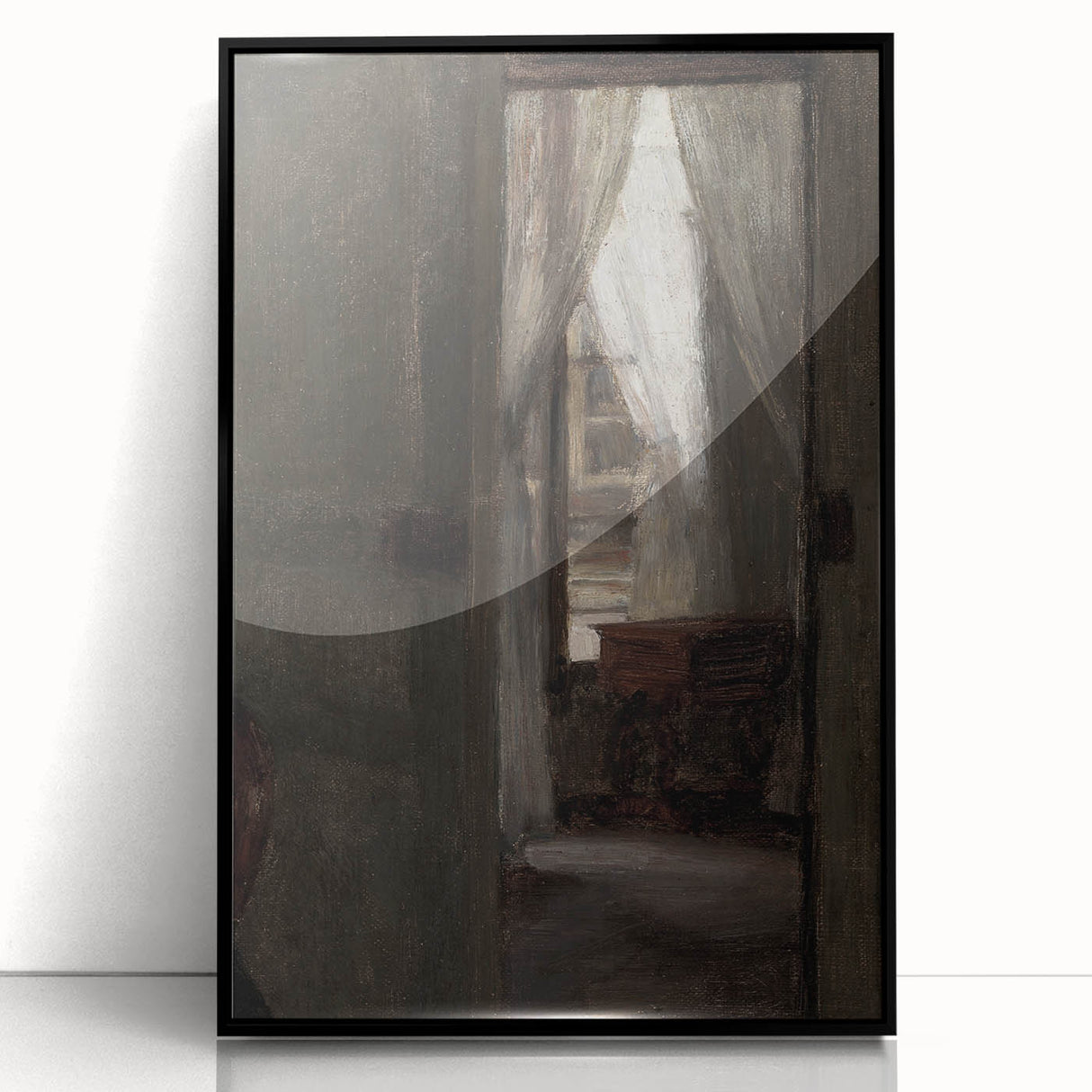 Shadowy Dark Academia Wall Art - Vintage Doorway and Window Scene