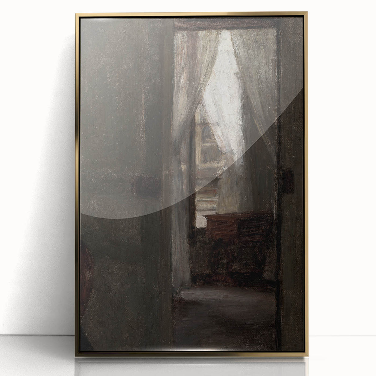 Shadowy Dark Academia Wall Art - Vintage Doorway and Window Scene