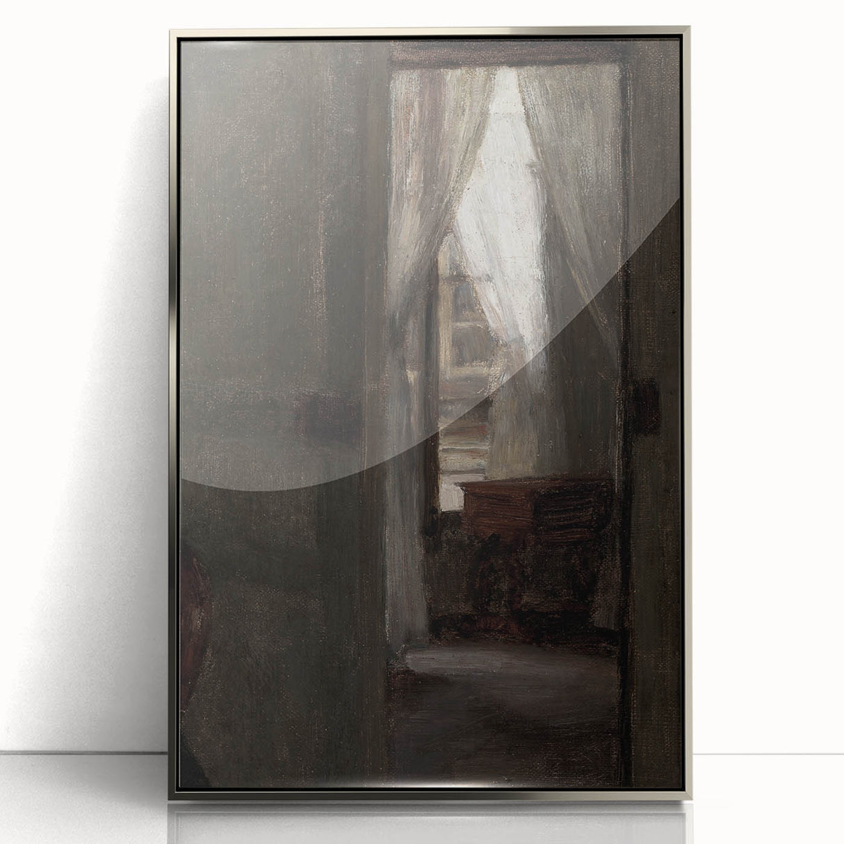 Shadowy Dark Academia Wall Art - Vintage Doorway and Window Scene