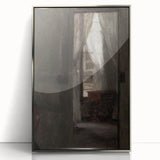 Shadowy Dark Academia Wall Art - Vintage Doorway and Window Scene