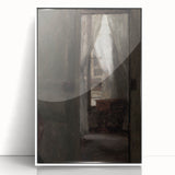 Shadowy Dark Academia Wall Art - Vintage Doorway and Window Scene