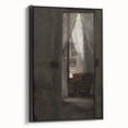 Shadowy Dark Academia Wall Art - Vintage Doorway and Window Scene