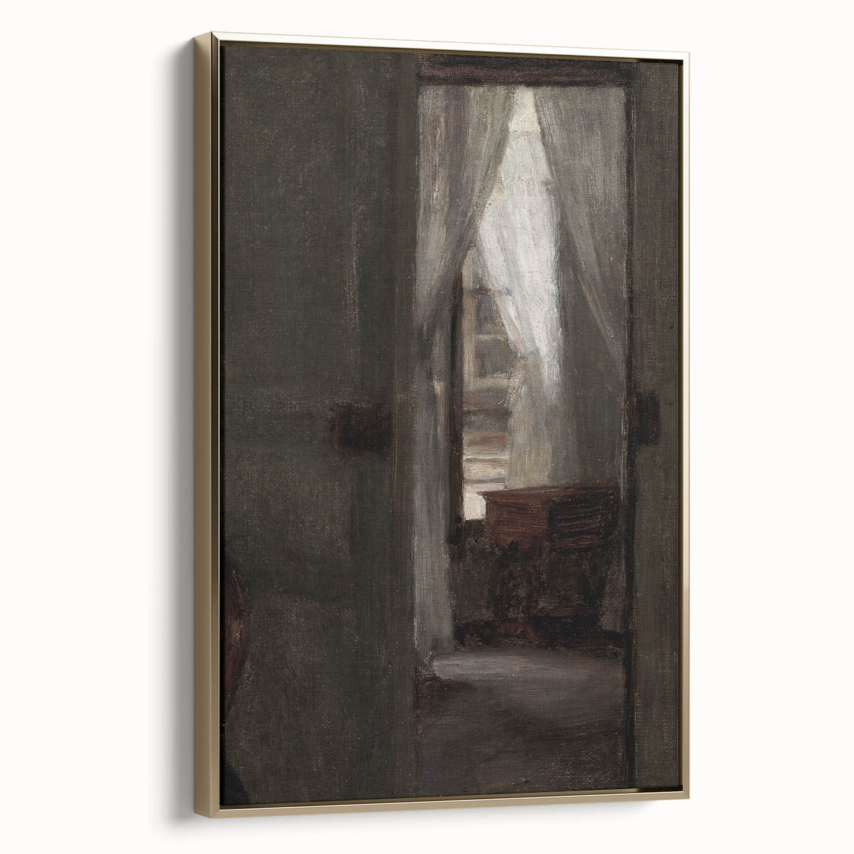Shadowy Dark Academia Wall Art - Vintage Doorway and Window Scene