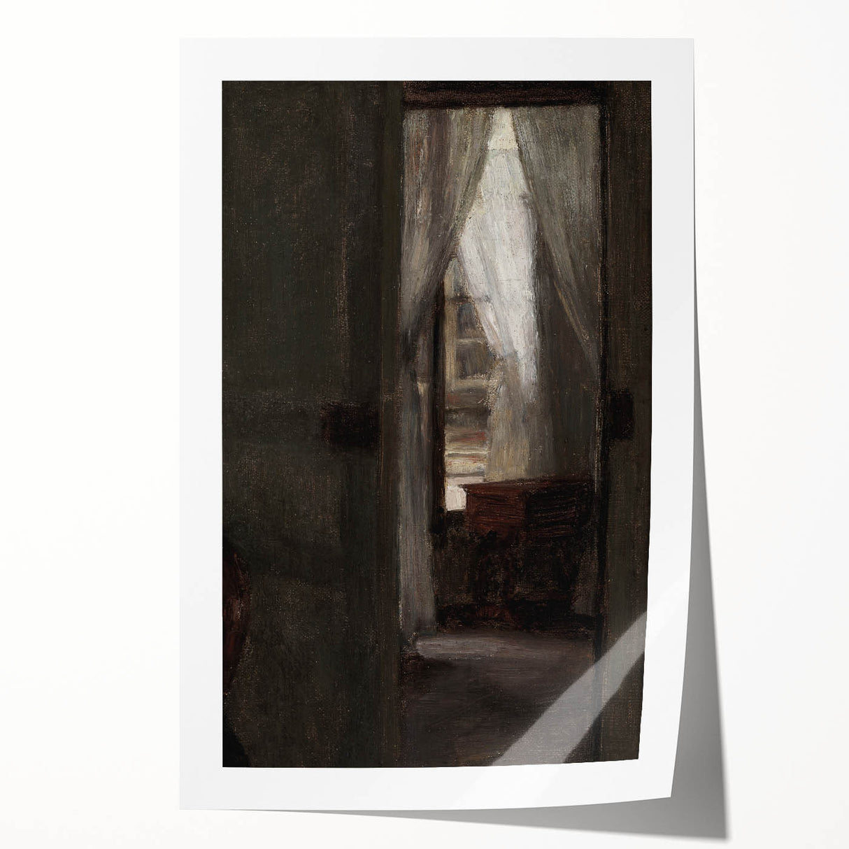 Shadowy Dark Academia Wall Art - Vintage Doorway and Window Scene