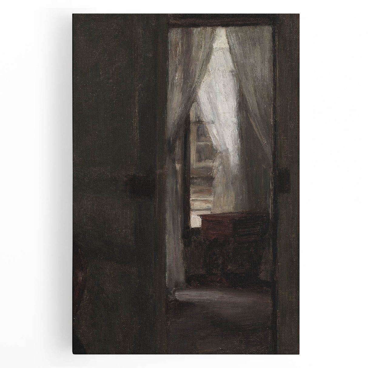 Shadowy Dark Academia Wall Art - Vintage Doorway and Window Scene