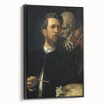 Dark Academia Wall Art - Vintage Gothic Self-Portrait with Death's Shadow