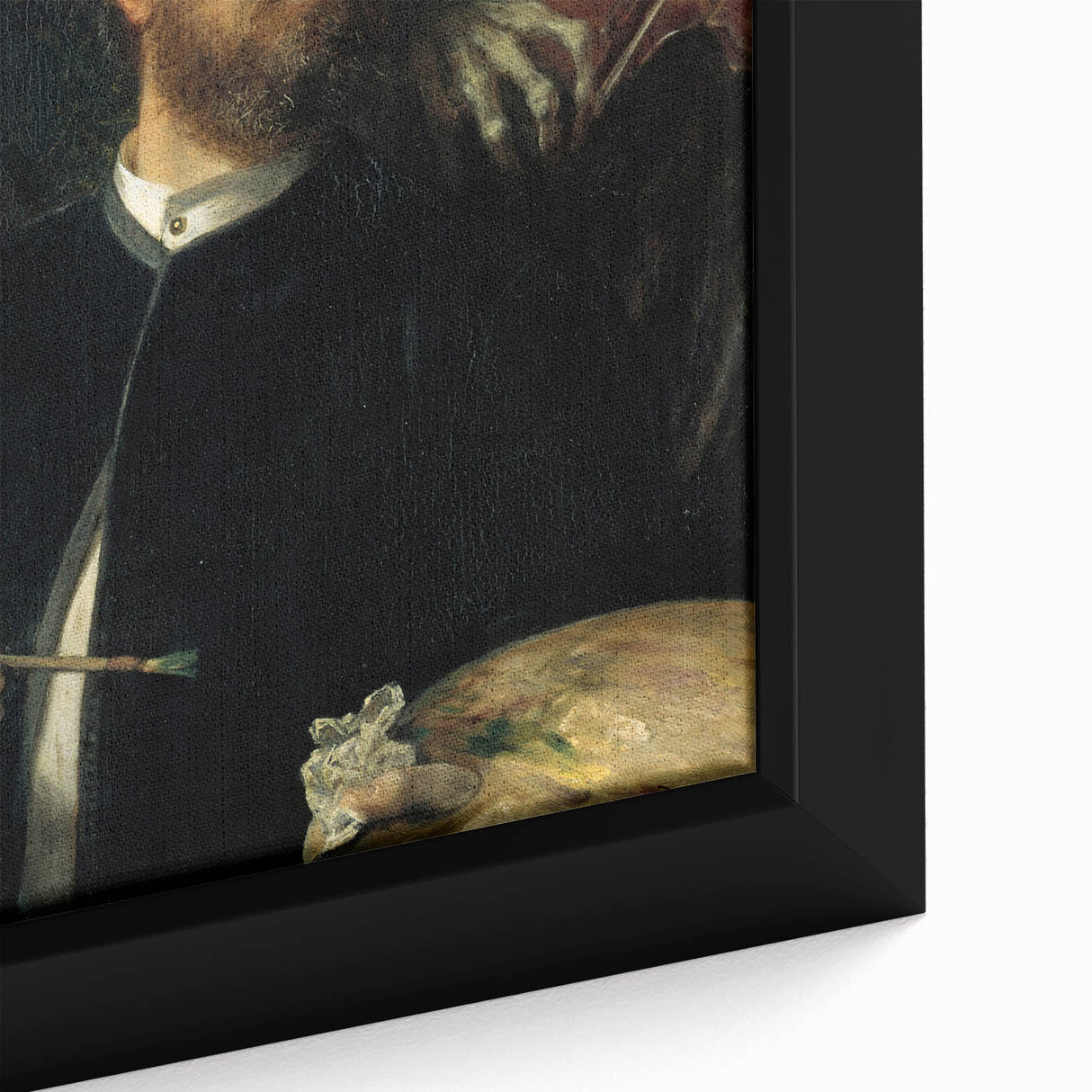 Dark Academia Wall Art - Vintage Gothic Self-Portrait with Death's Shadow