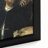 Dark Academia Wall Art - Vintage Gothic Self-Portrait with Death's Shadow