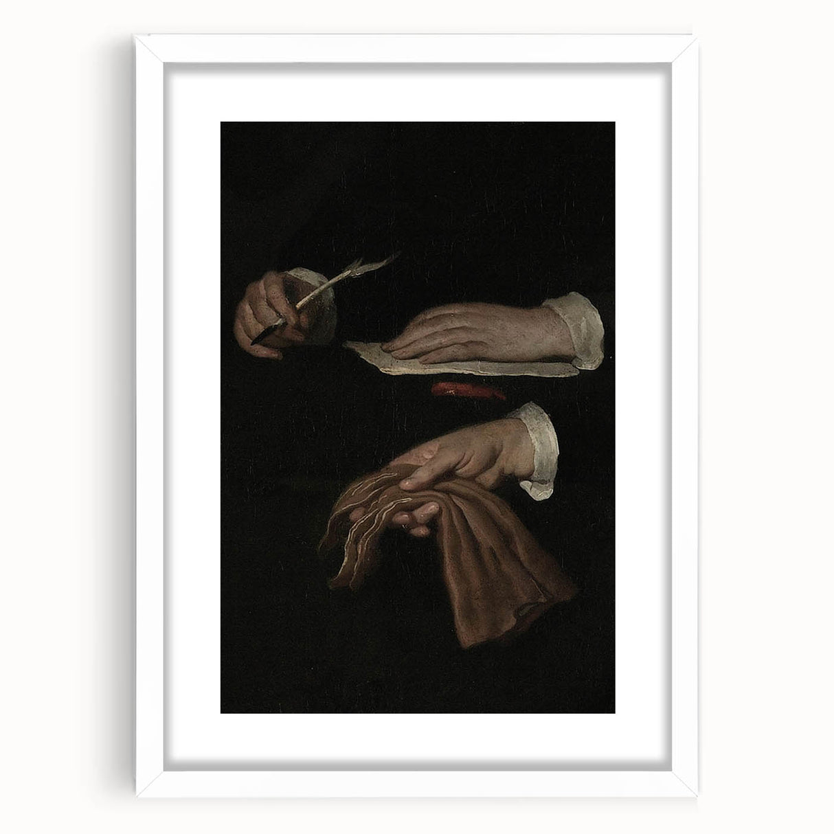 Dark Academia Wall Art - Vintage Gothic Hands with Quill and Letter
