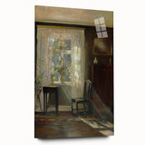 Sunlit Interior Dark Academia Wall Art - Vintage Window and Chair Scene