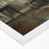 Sunlit Interior Dark Academia Wall Art - Vintage Window and Chair Scene
