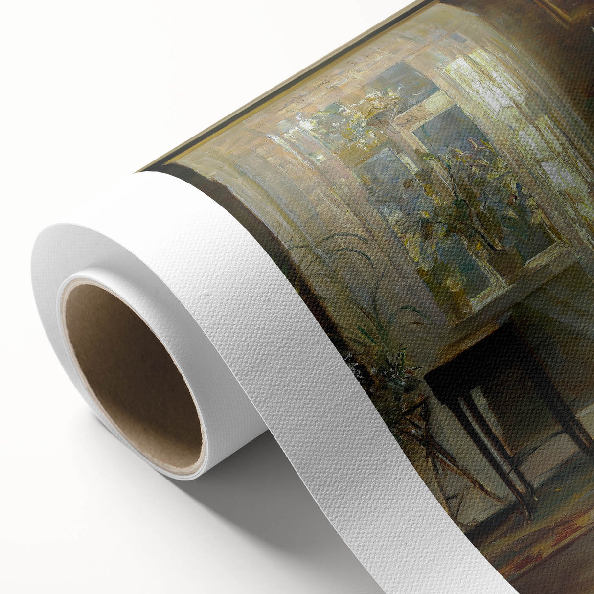 Sunlit Interior Dark Academia Wall Art - Vintage Window and Chair Scene