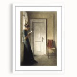 Dark Academia Wall Art - Woman Reading by Doorway for Moody Decor