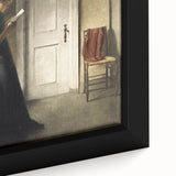 Dark Academia Wall Art - Woman Reading by Doorway for Moody Decor