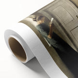 Dark Academia Wall Art - Woman Reading by Doorway for Moody Decor