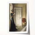 Dark Academia Wall Art - Woman Reading by Doorway for Moody Decor