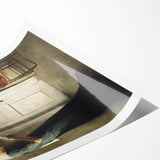 Dark Academia Wall Art - Woman Reading by Doorway for Moody Decor