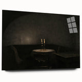 Dark Academia Wall Art - Candlelit Table Gothic Print - Moody Decor