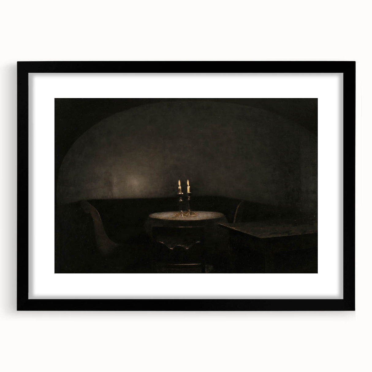 Dark Academia Wall Art - Candlelit Table Gothic Print - Moody Decor