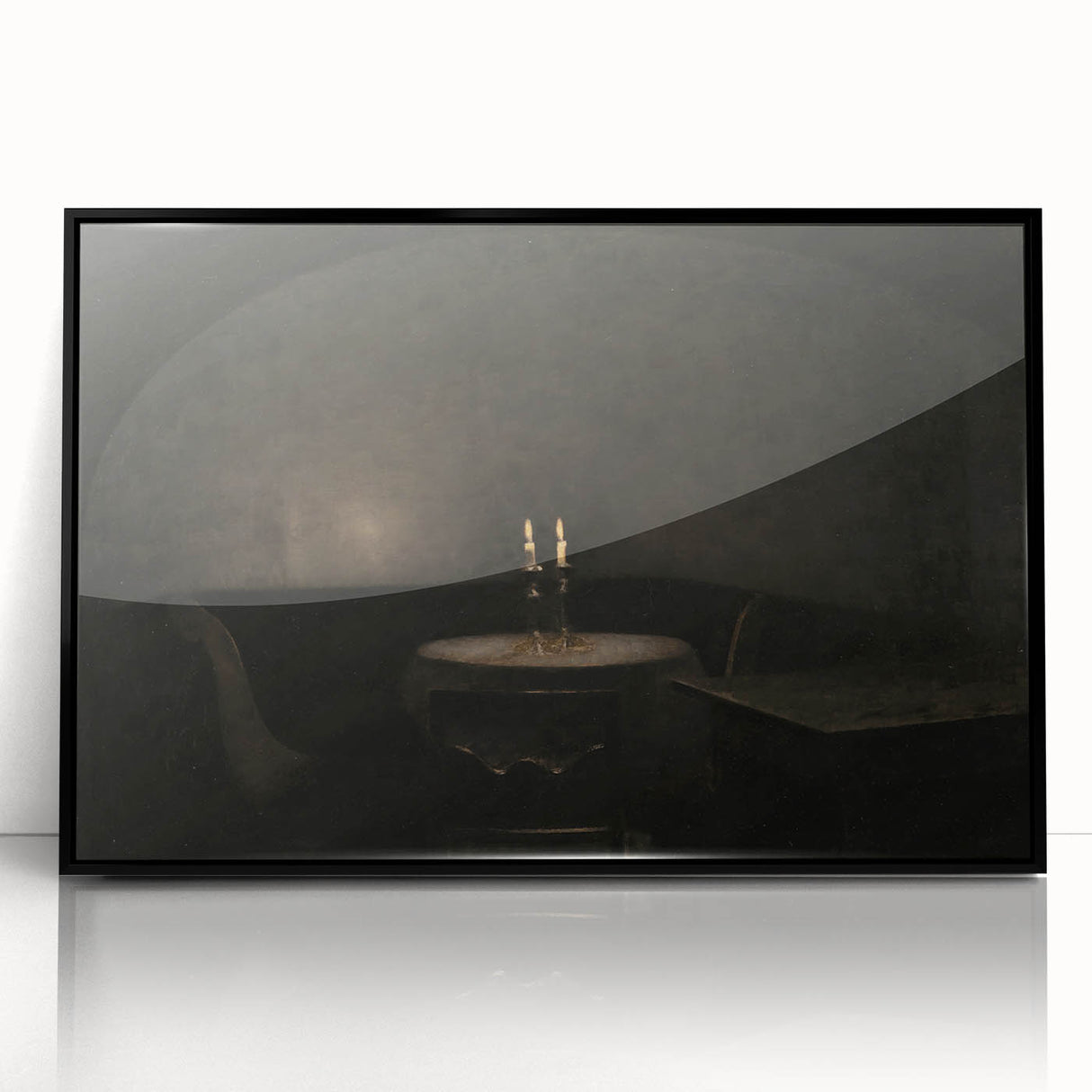 Dark Academia Wall Art - Candlelit Table Gothic Print - Moody Decor