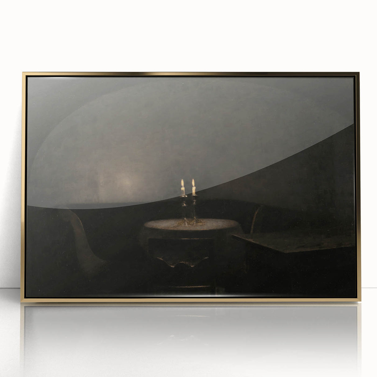 Dark Academia Wall Art - Candlelit Table Gothic Print - Moody Decor