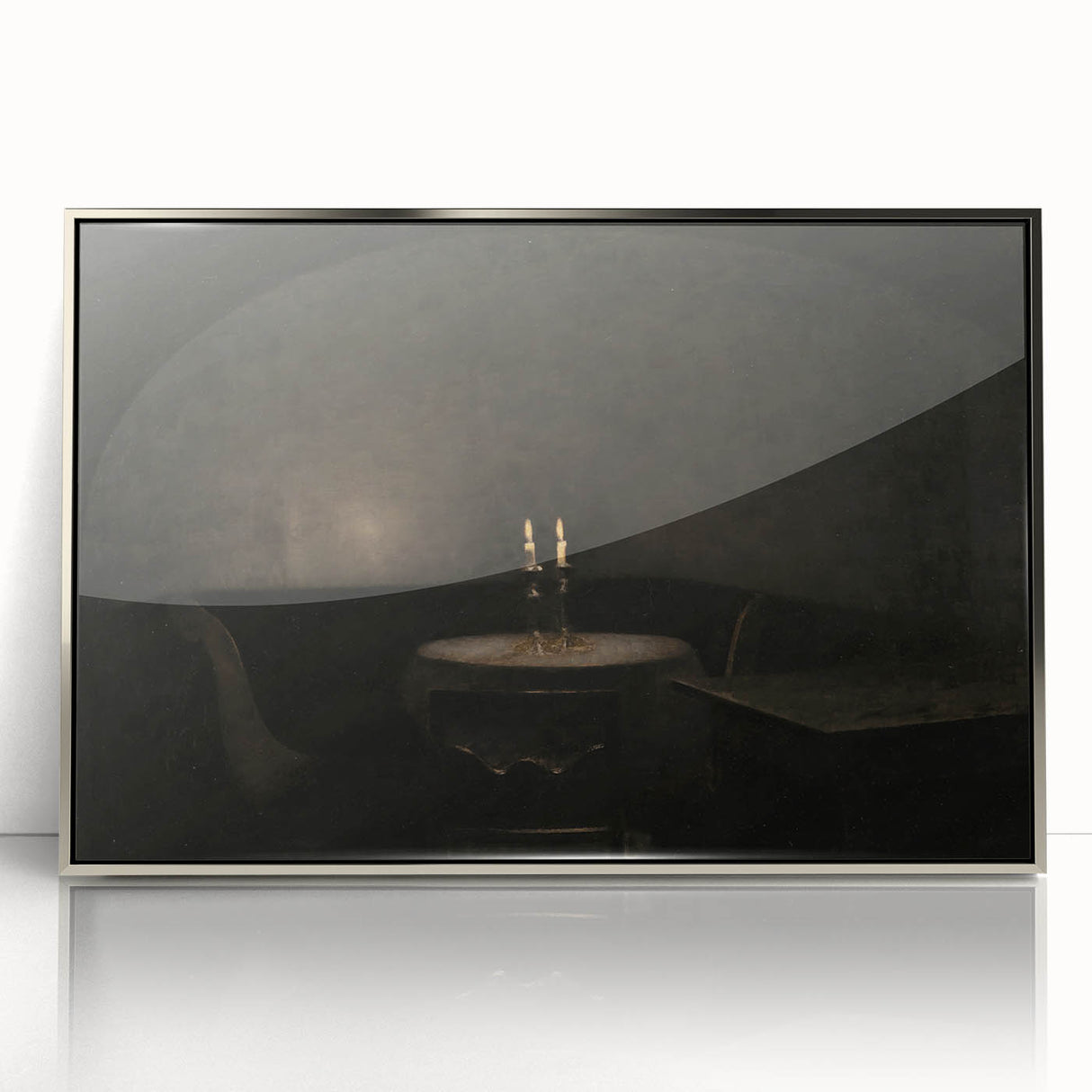 Dark Academia Wall Art - Candlelit Table Gothic Print - Moody Decor