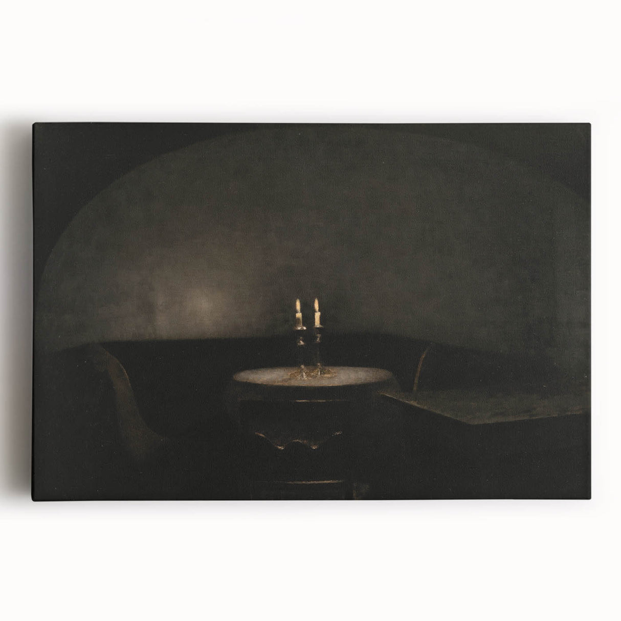 Dark Academia Wall Art - Candlelit Table Gothic Print - Moody Decor