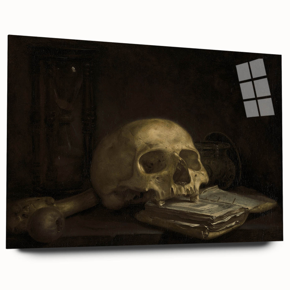 Dark Academia Wall Art - Skull and Hourglass Study - Gothic Decor Print