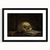 Dark Academia Wall Art - Skull and Hourglass Study - Gothic Decor Print