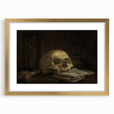 Dark Academia Wall Art - Skull and Hourglass Study - Gothic Decor Print