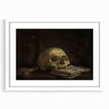 Dark Academia Wall Art - Skull and Hourglass Study - Gothic Decor Print