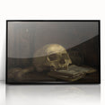 Dark Academia Wall Art - Skull and Hourglass Study - Gothic Decor Print
