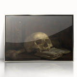 Dark Academia Wall Art - Skull and Hourglass Study - Gothic Decor Print