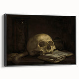 Dark Academia Wall Art - Skull and Hourglass Study - Gothic Decor Print