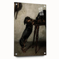 Dark Academia Wall Art - Vintage Gothic Dachshunds in a Shadowy Room