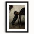 Dark Academia Wall Art - Vintage Gothic Dachshunds in a Shadowy Room