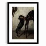 Dark Academia Wall Art - Vintage Gothic Dachshunds in a Shadowy Room