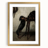 Dark Academia Wall Art - Vintage Gothic Dachshunds in a Shadowy Room
