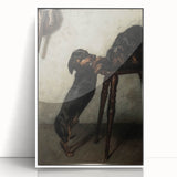 Dark Academia Wall Art - Vintage Gothic Dachshunds in a Shadowy Room