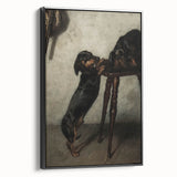 Dark Academia Wall Art - Vintage Gothic Dachshunds in a Shadowy Room